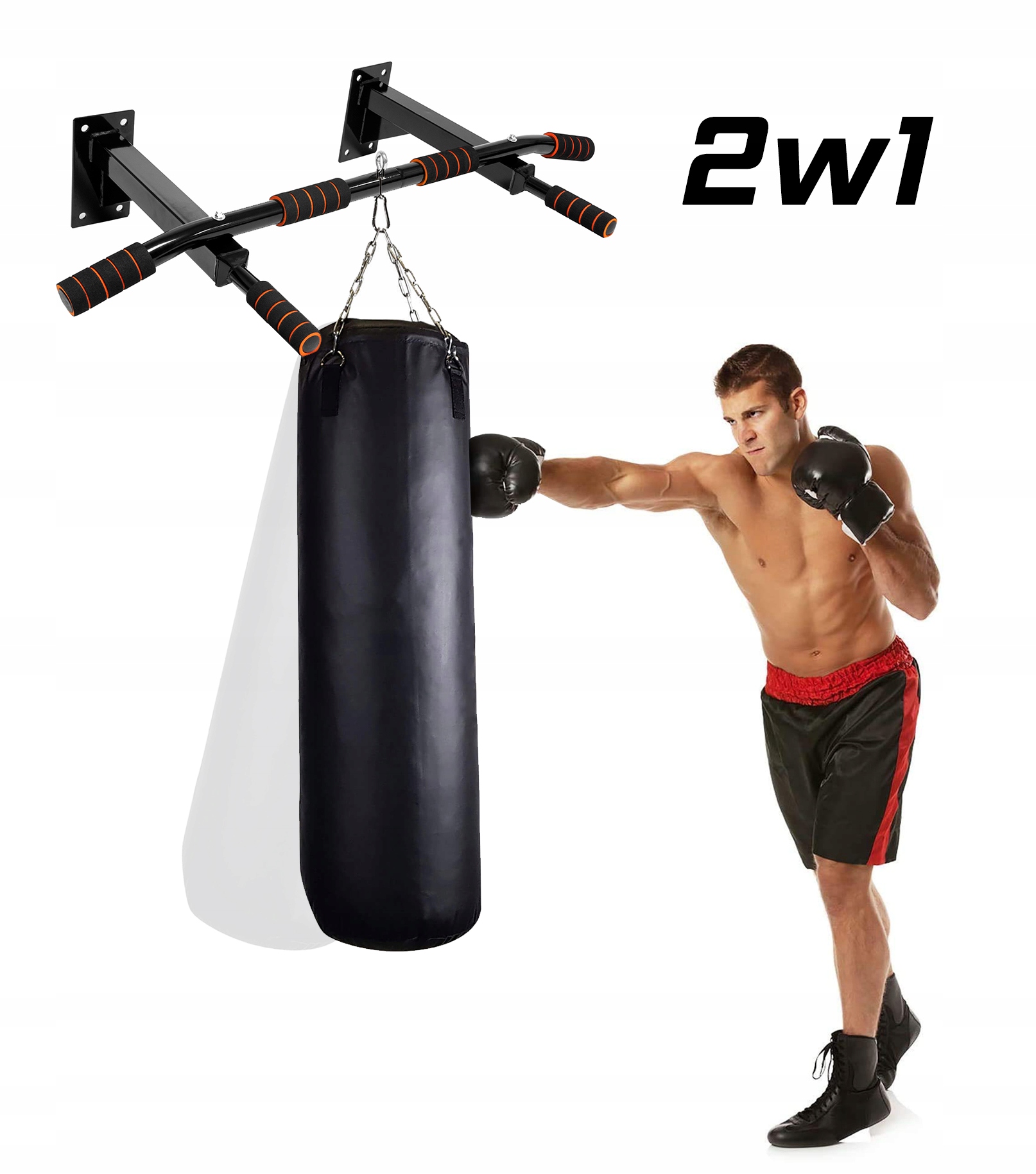 DRĄŻEK DO PODCIĄGANIA NA ŚCIANE +4 GUMY DO ĆWICZEŃ Marka inna