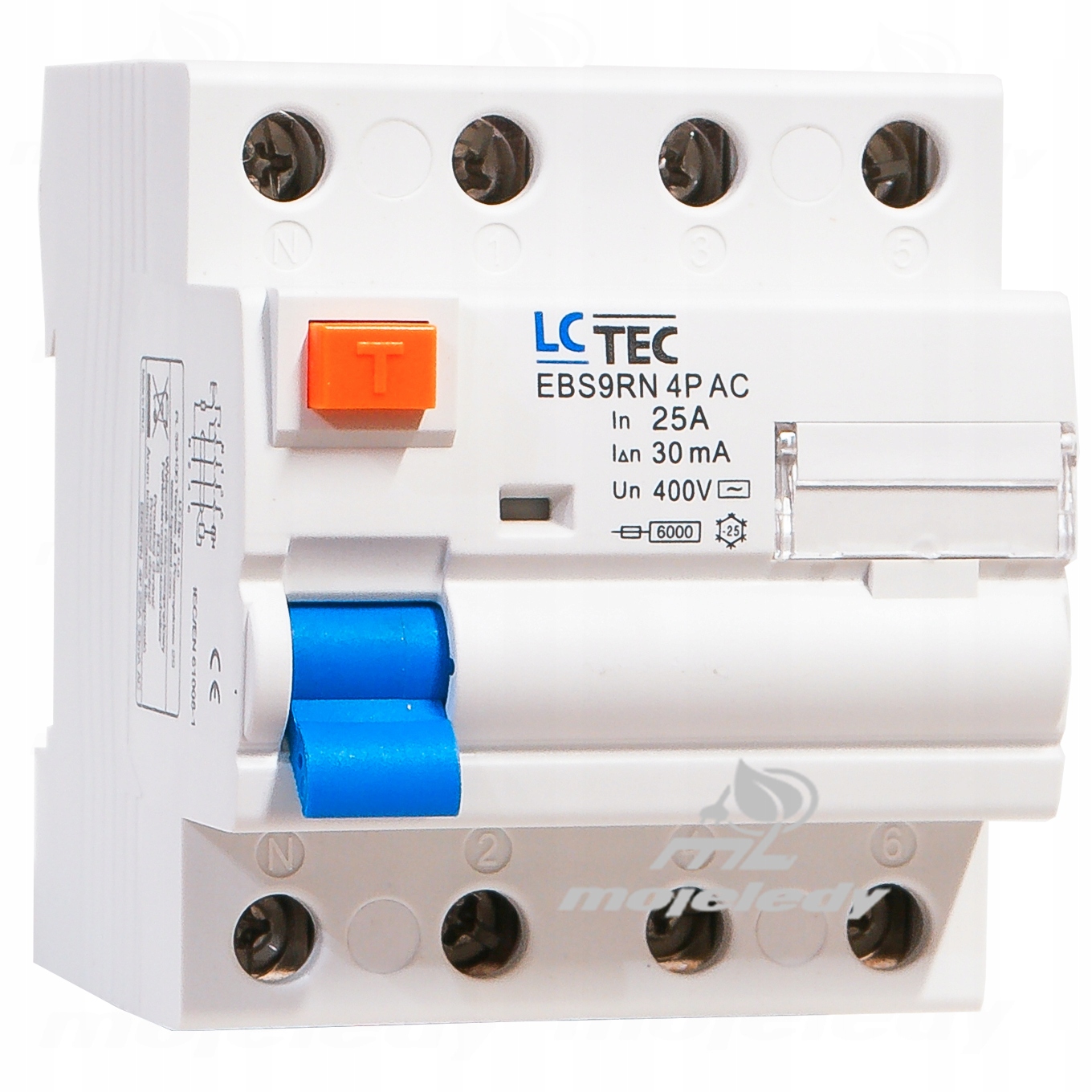 Diferenciální proudový spínač 3-fázový 25A 3P+N 30mA Ac 4P