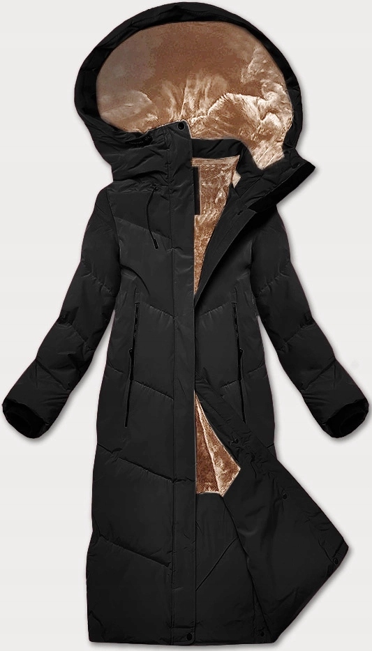 Dlouhá Zimní Bunda 24571 Černá XXL (44)