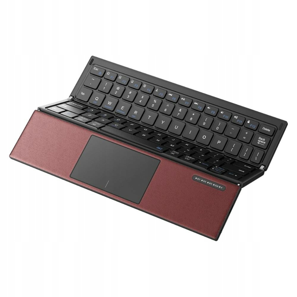 Skládací klávesnice s touchpadem Sodi ZO1T Tri-Fold Bluetooth červená