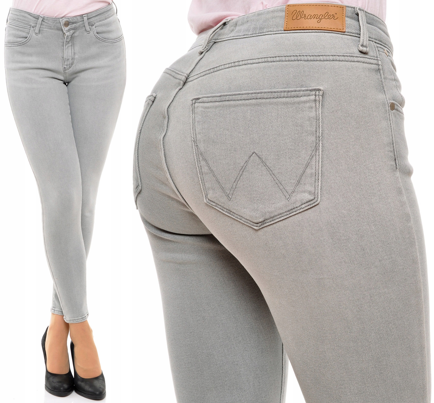 

Wrangler spodnie Regualr grey Skinny Crop W26 L32