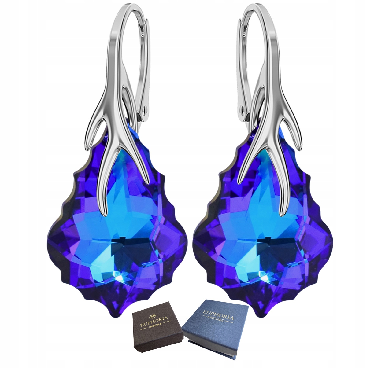 Stříbrné Náušnice 925 Dlouhé Závěsné na zapínání Anglický Dárek pro manželku