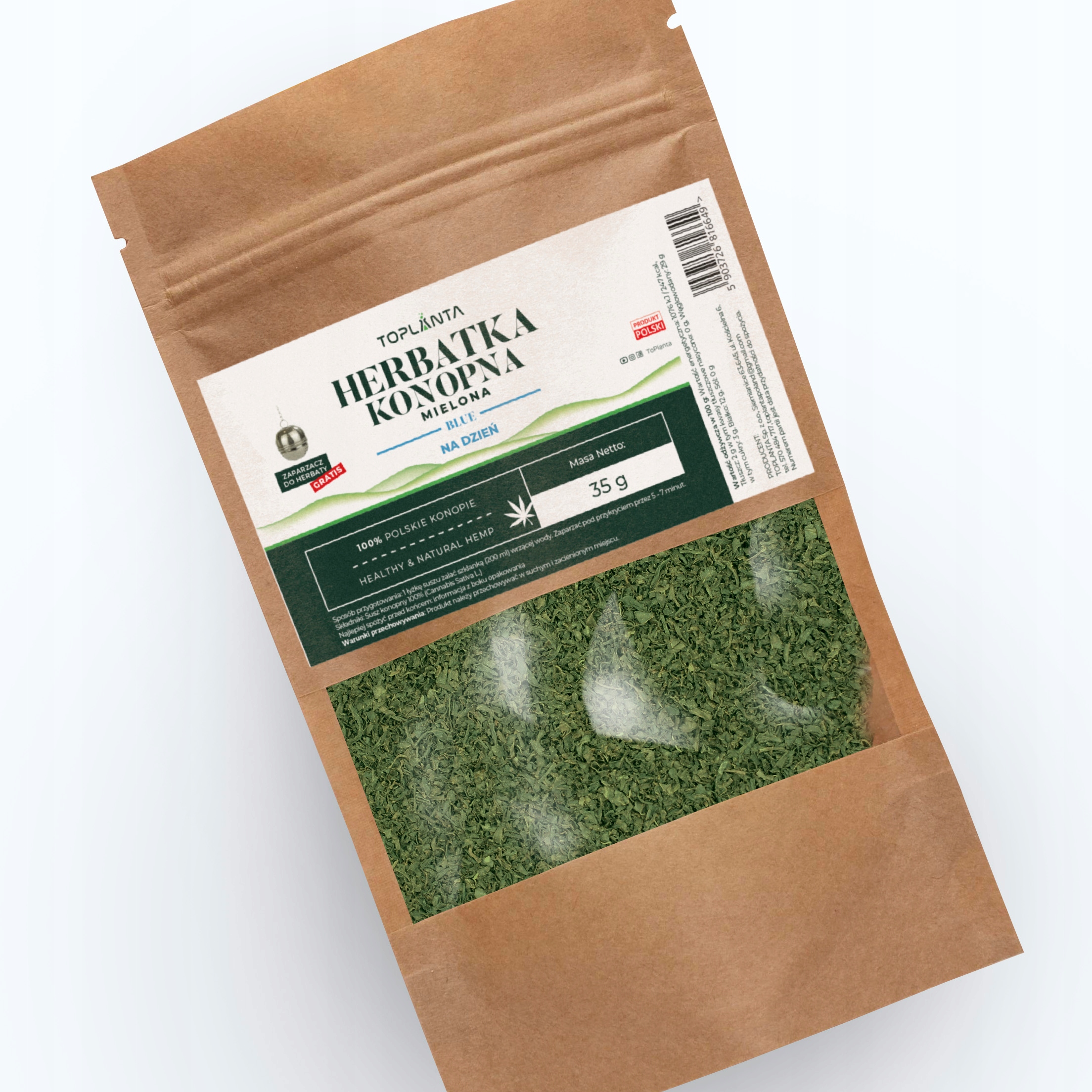 Konopný čaj 1 kg v balení Cbd+cbg+černý Čaj Toplanta