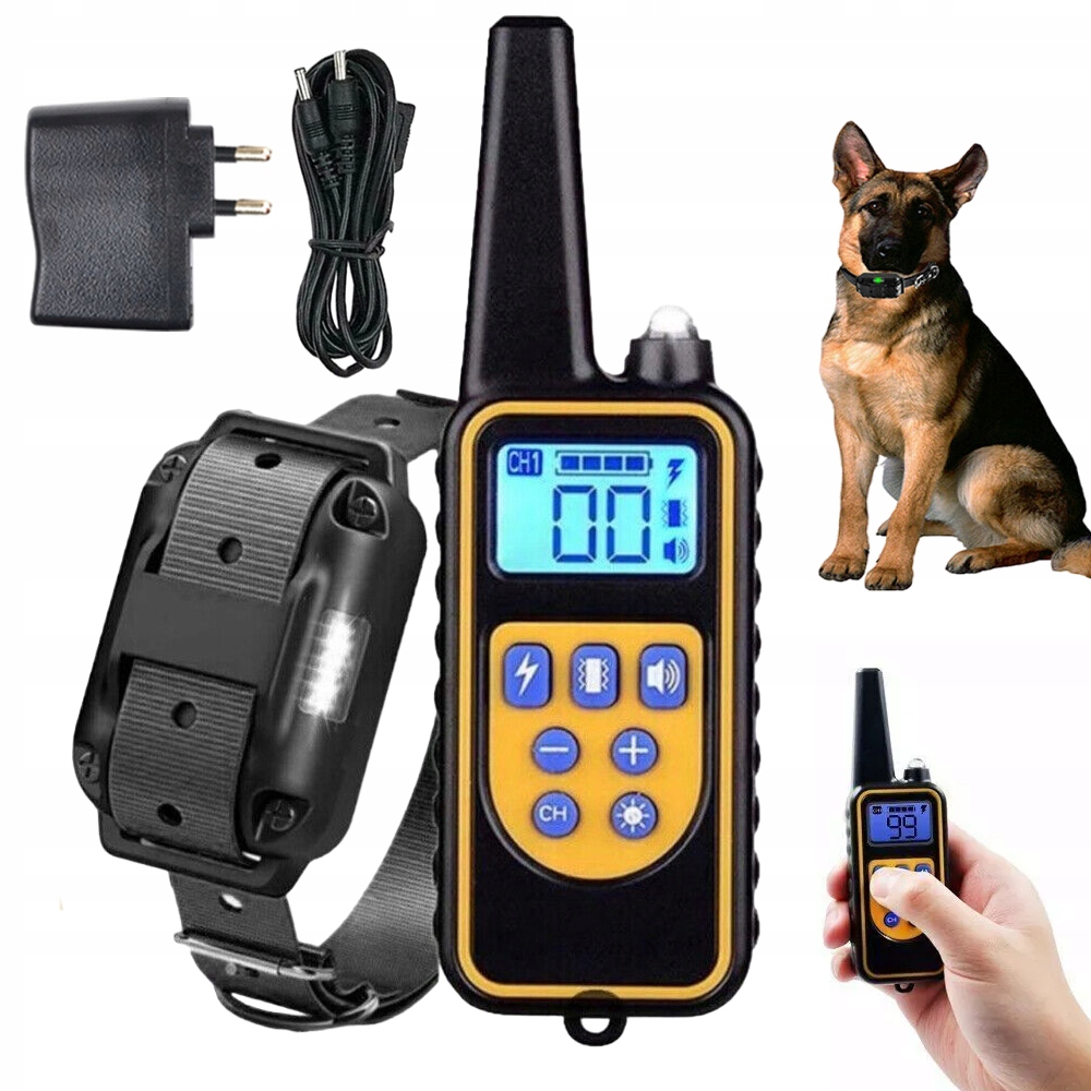 Levně Elektrický Výcvikový Obojek Se 4 Režimy Vibrací, Zvuk Led, Voděodolný