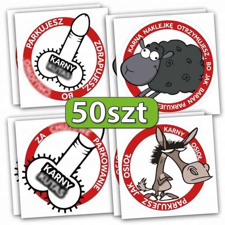 

Naklejki Karny kut** złe parkowanie Zestaw 50Szt