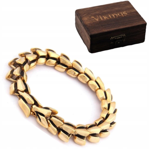 Pánský náramek Vikings Thor Wilk ocel chirurgický 316L zlatý