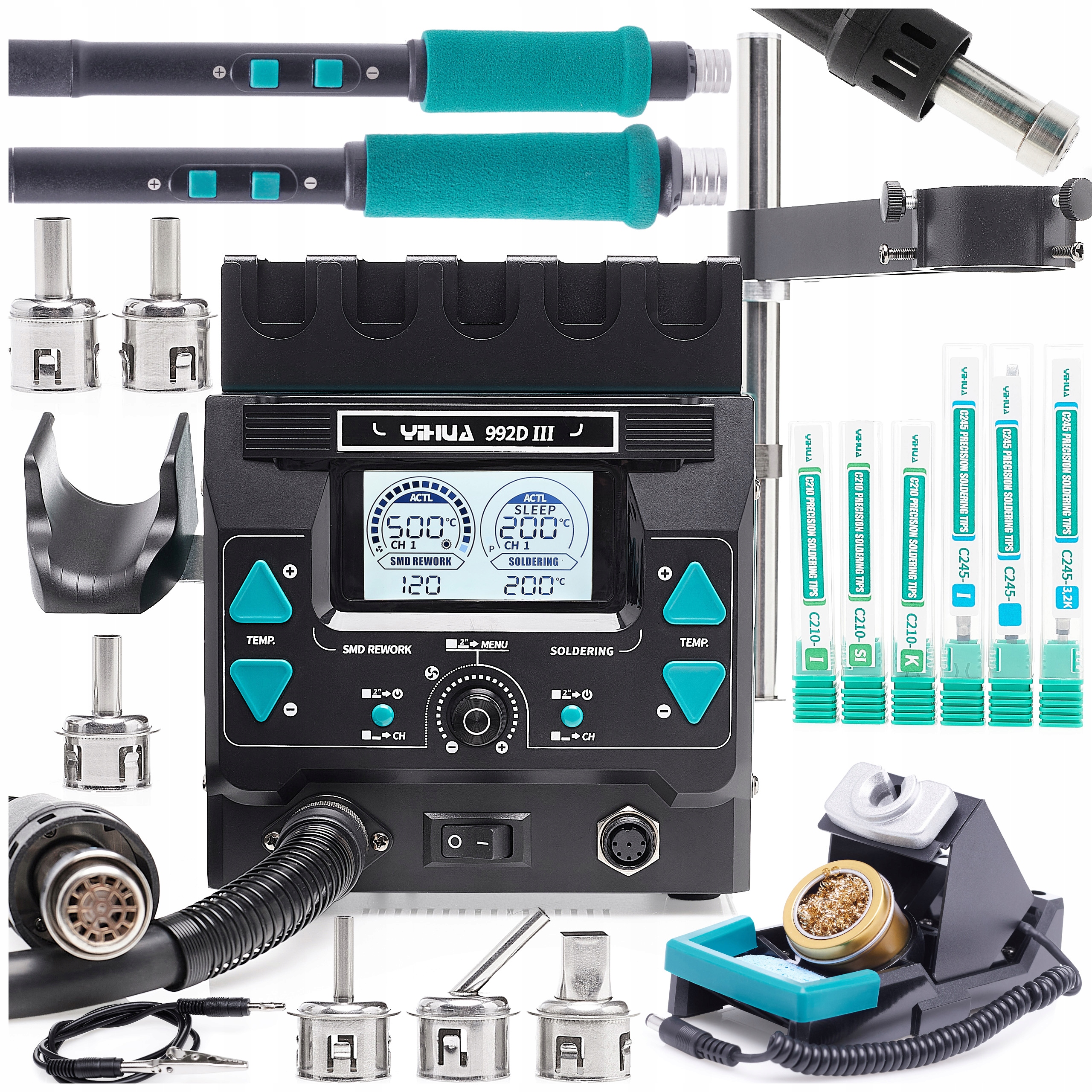 Horkovzdušná Pájecí Stanice Yihua 992D-III S Držákem Na Pažbu