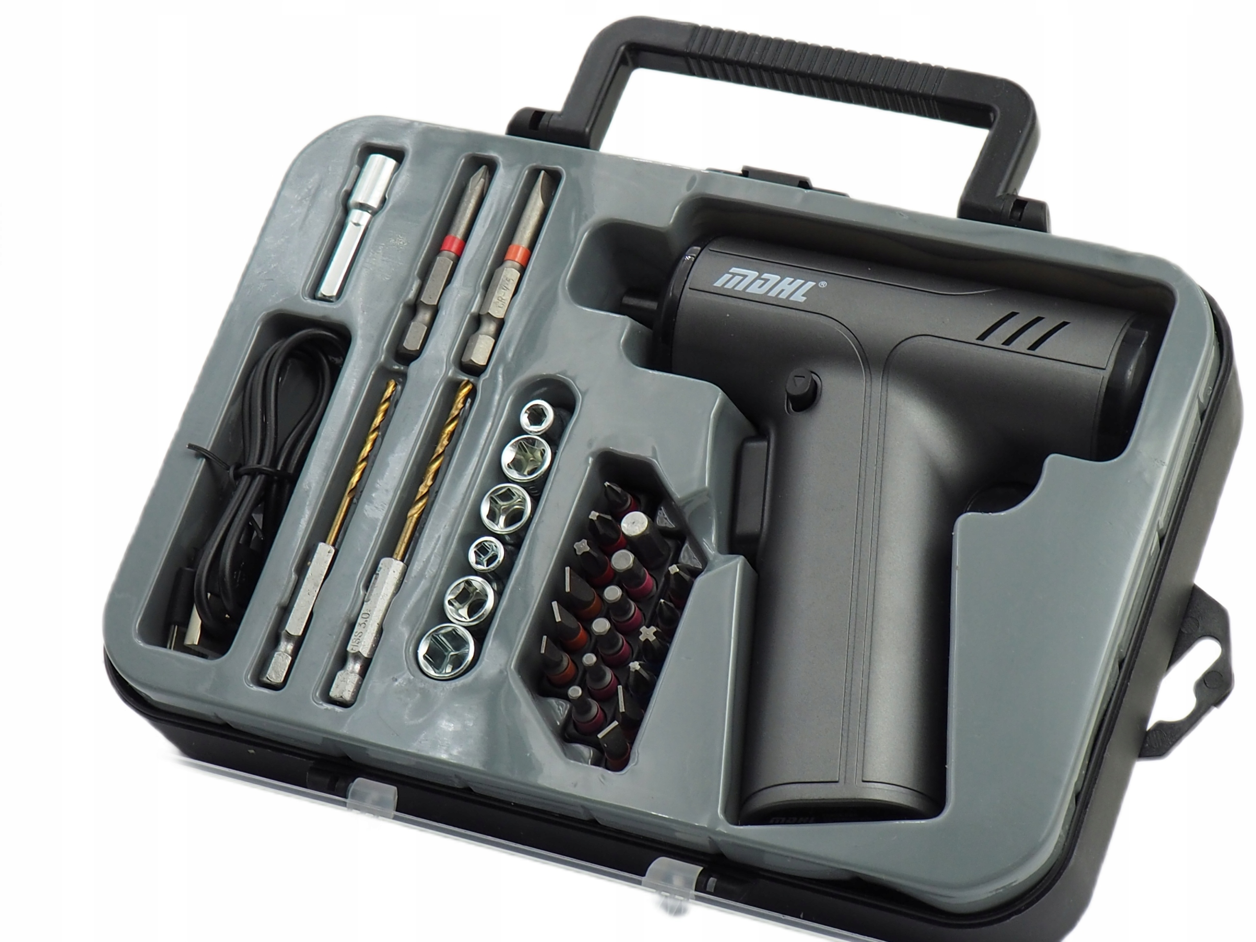 Wkrętak Akumulatorowy Wkrętarka Mała Lekka na bity Zestaw walizka