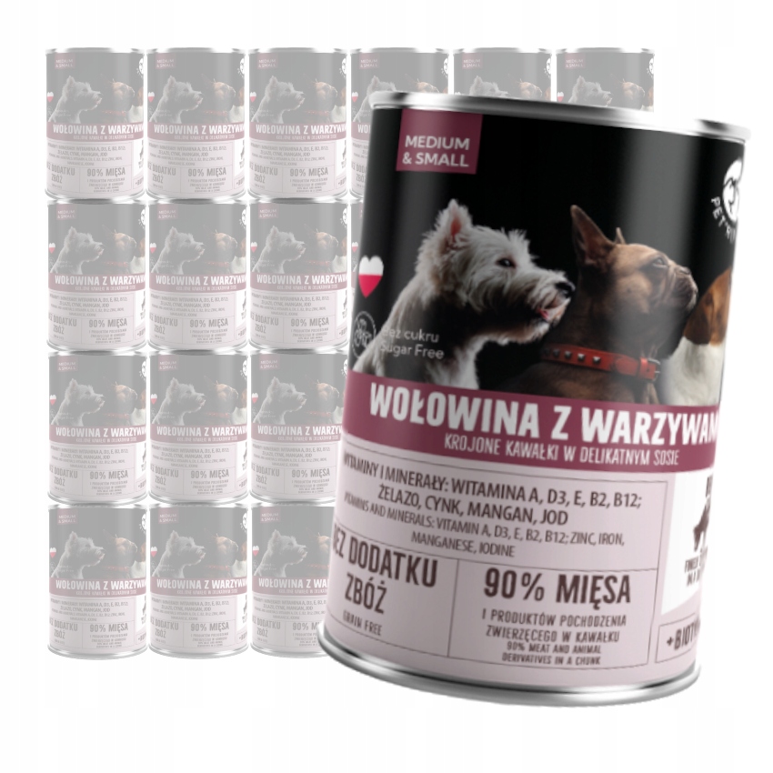 PetRepublic Vlhké Krmivo pro psy Hovězí maso Kousky v omáčce 24x400 g