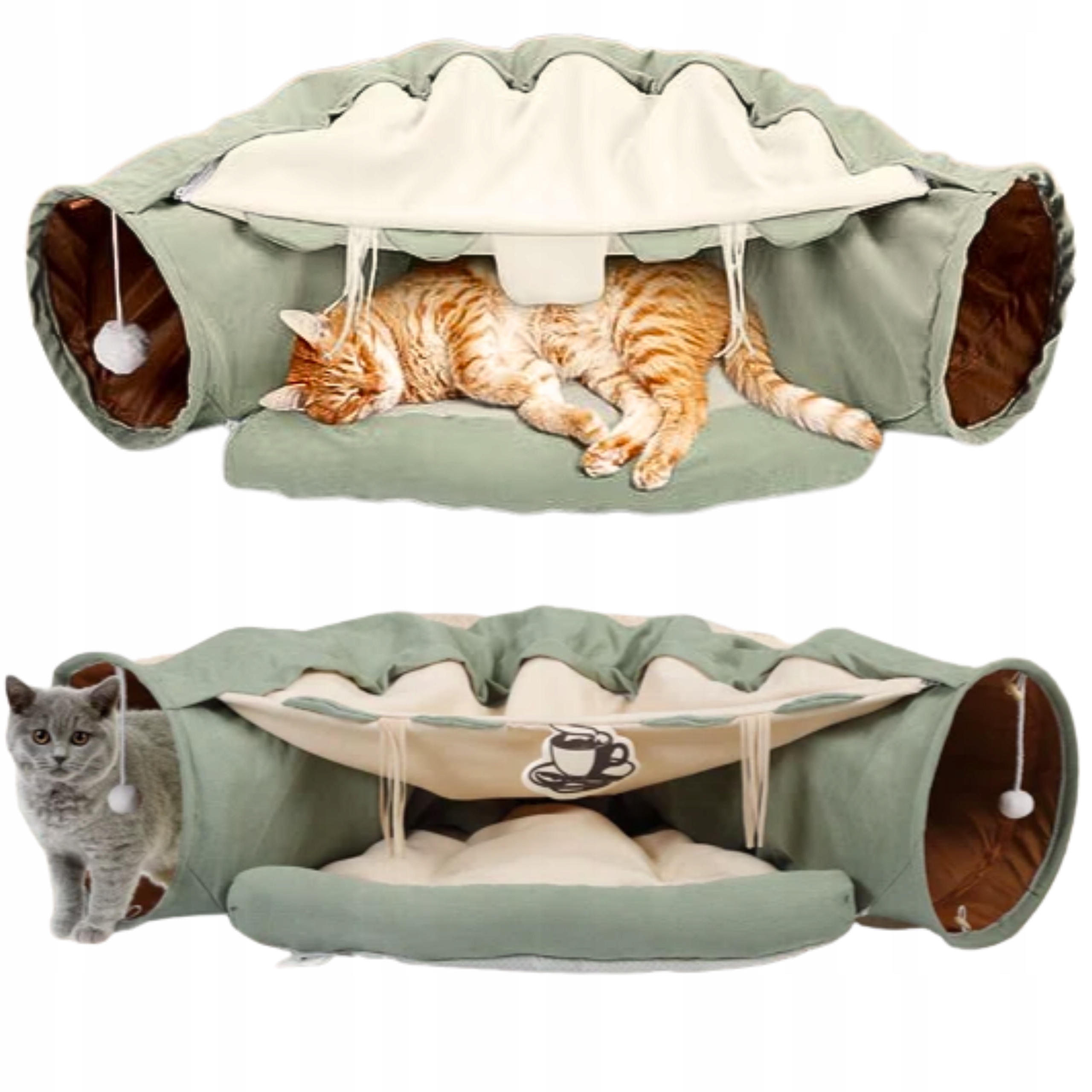 Levně Tunel Pro Kočky Domeček Hračka Moderní Pelíšek Pro Kočky 126 CM Míč