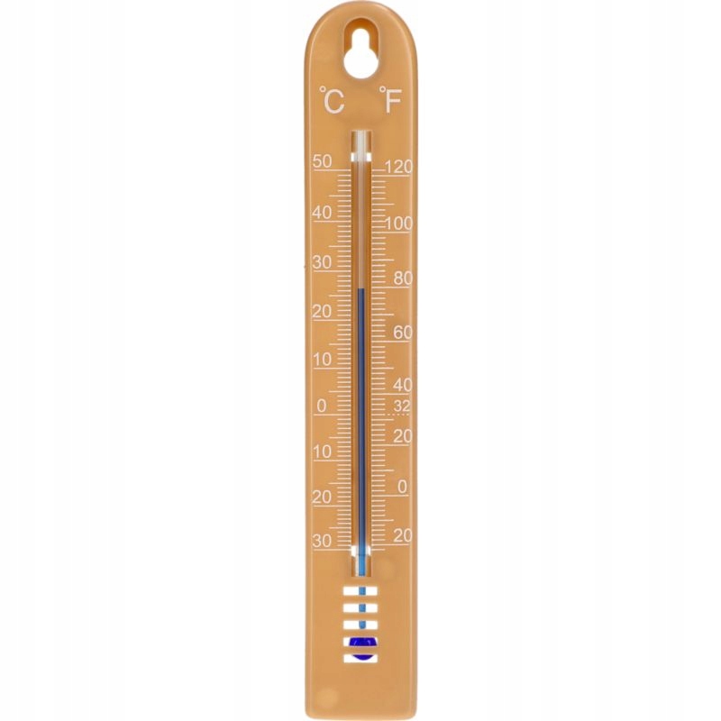 Termometr pokojowy 17 cm plastikowy brązowy