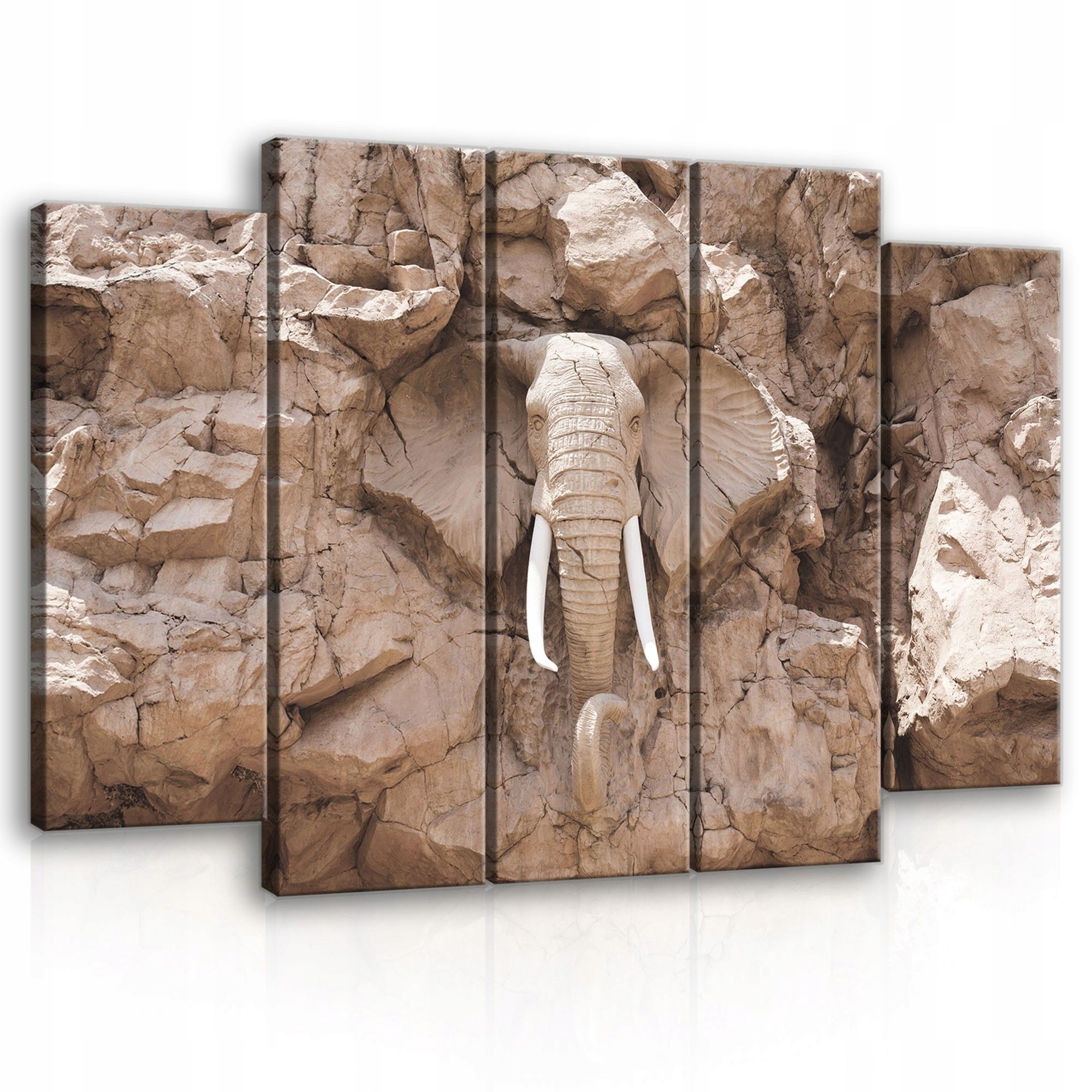 Obraz 150x100 Slon reliéf skála kámen textura Afrika safari síla