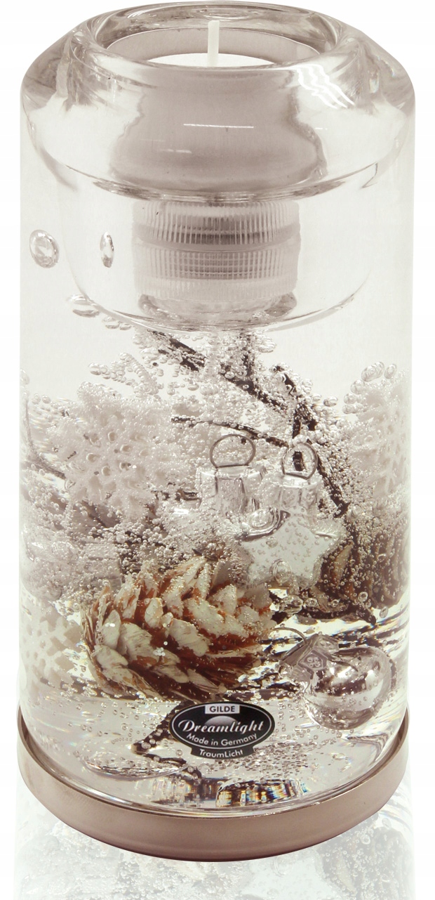 Krásný skleněný Led vánoční svícen, zdobený