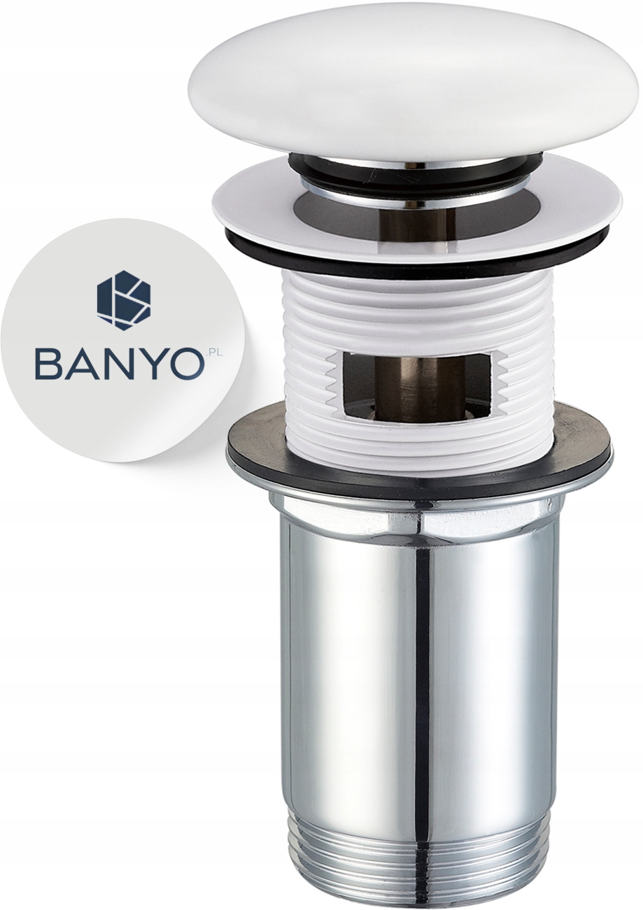 KOREK KLIK-KLAK Z PRZELEWEM DO SYFONU UMYWALKOWEGO CLICK CLACK DO UMYWALKI