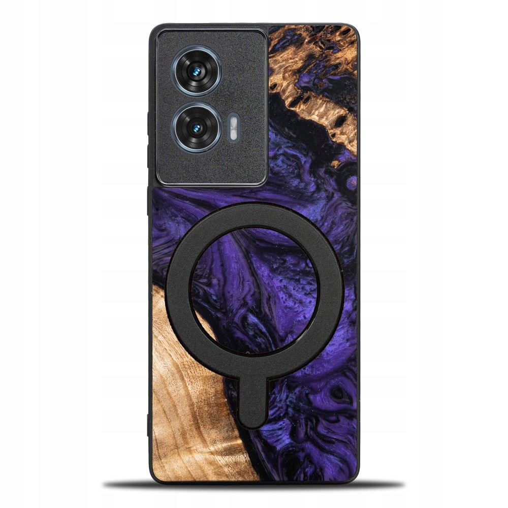 Pouzdro Bewood Unikátní pro Motorola Edge 50 Fusion fialové s MagSafe