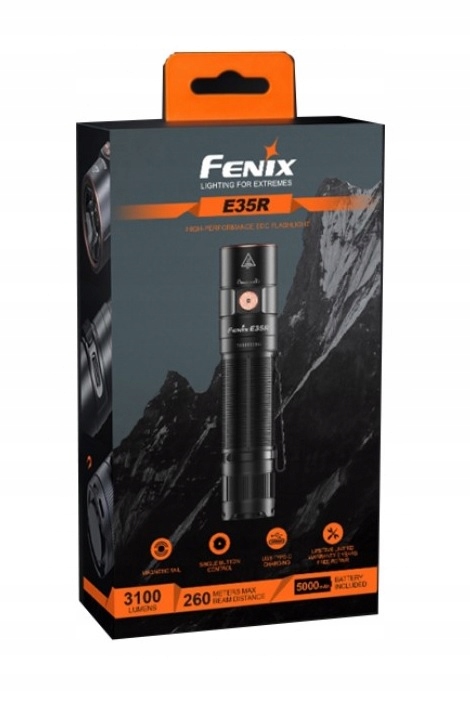 Fenix E35R 3100 lm latarka Edc Usb-c 260m zasięgu IP68 21700 w zestawie