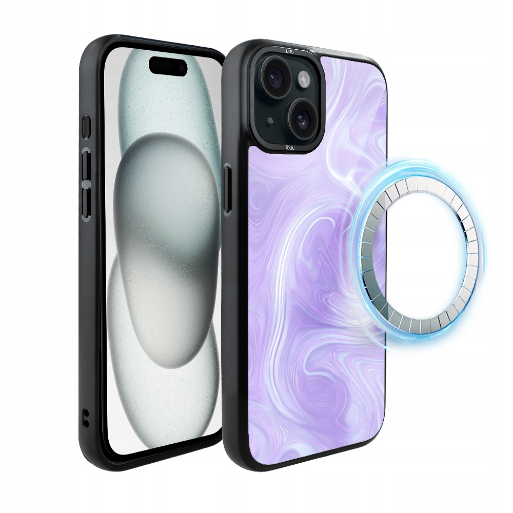 Matný Pouzdro Ibizu DropGuard pro iPhone 15 s MagSafe, levandulový vír