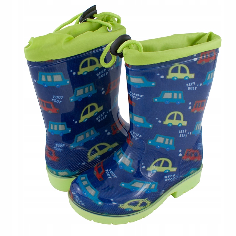 Kalosze gumowce kołnierz z gumką WKŁADKA auta Wojtyłko Kolor niebieski