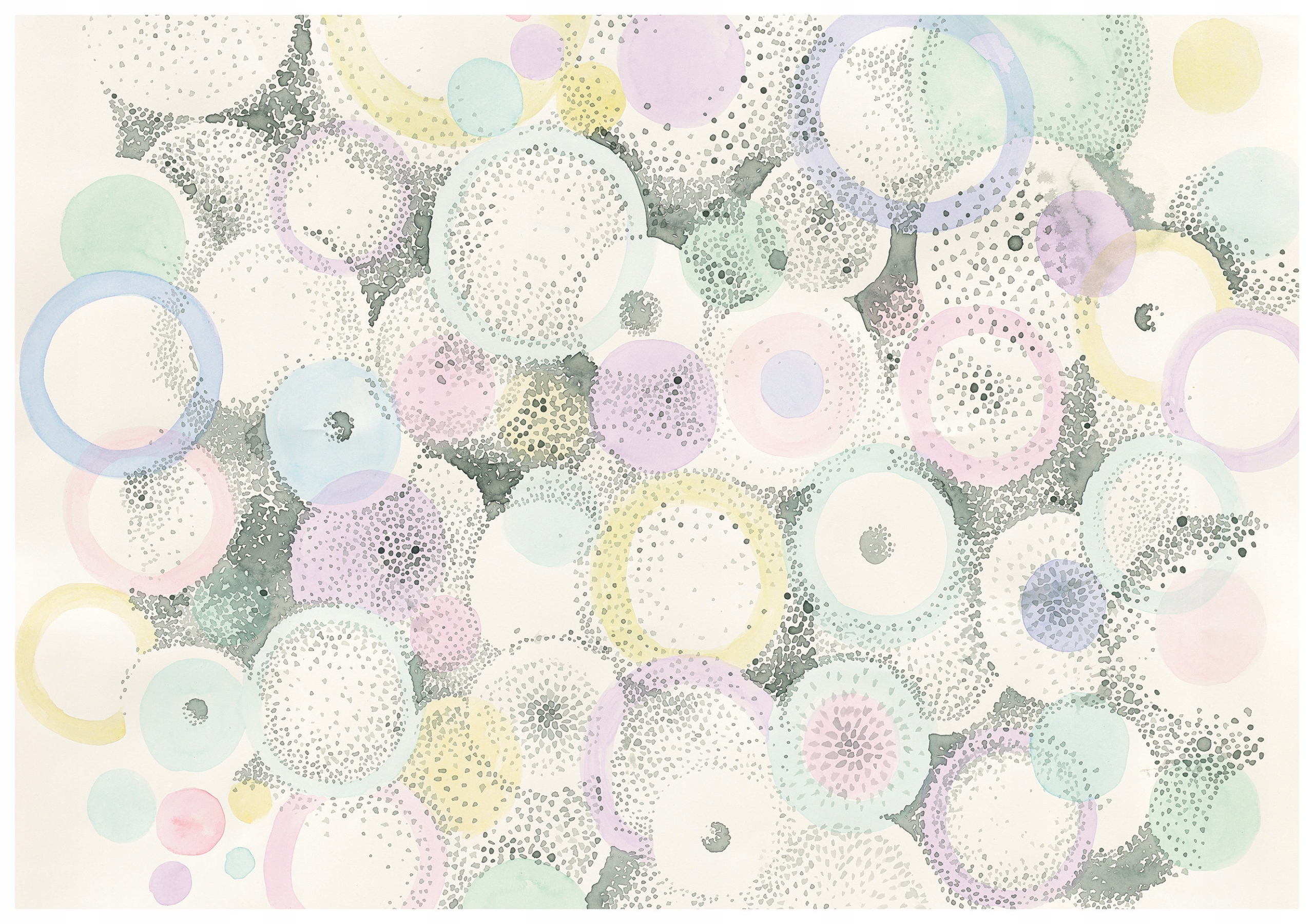 Tapeta Akvarely pastelové kruhy do dětského pokoje 416x290 vinylová lepidlo