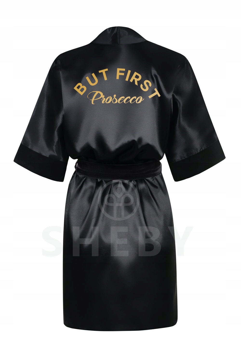 Černý župan But First Prosecco dárek satén