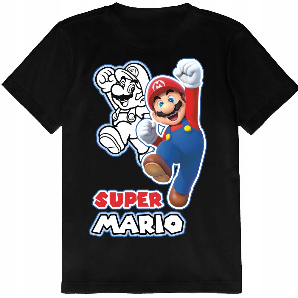 ZESTAW 3W1 KOSZULKA DLA DZIECI TATUAŻE NAKLEJKI SUPER MARIO BROS 164 JAKOŚĆ Rozmiar XL