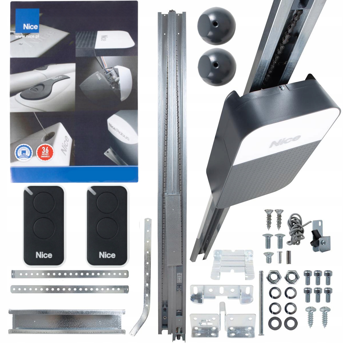 Sada Nice Spido 600 pro garážová vrata, kolejnice s řetězem 3,2 m, 2 x INTI2