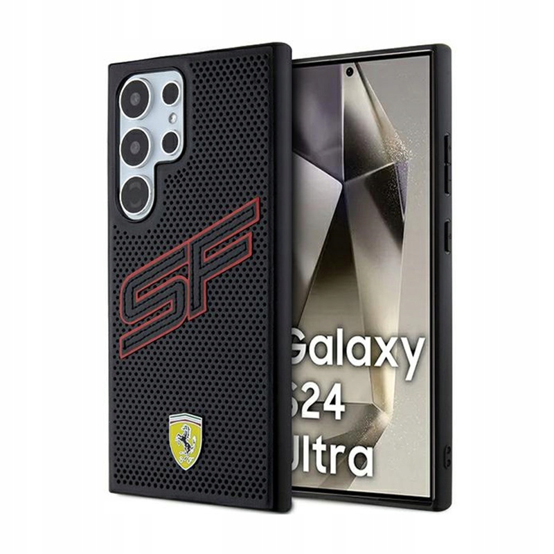 Ferrari Big Sf Perforated – Pouzdro pro Samsung Galaxy S24 Ultra (černé)