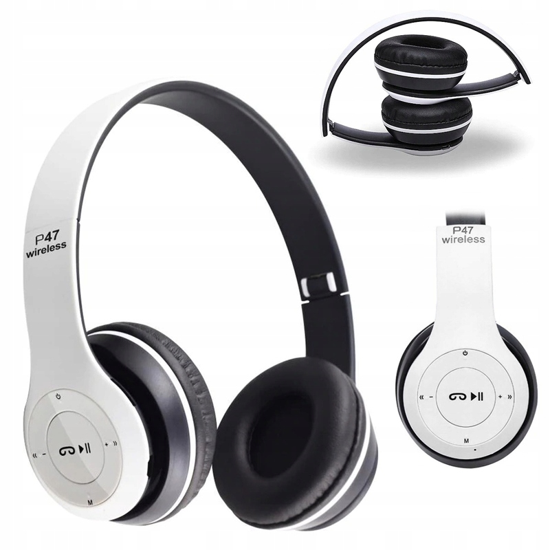 SŁUCHAWKI BEZPRZEWODOWE NAUSZNE P47 BLUETOOTH MP3
