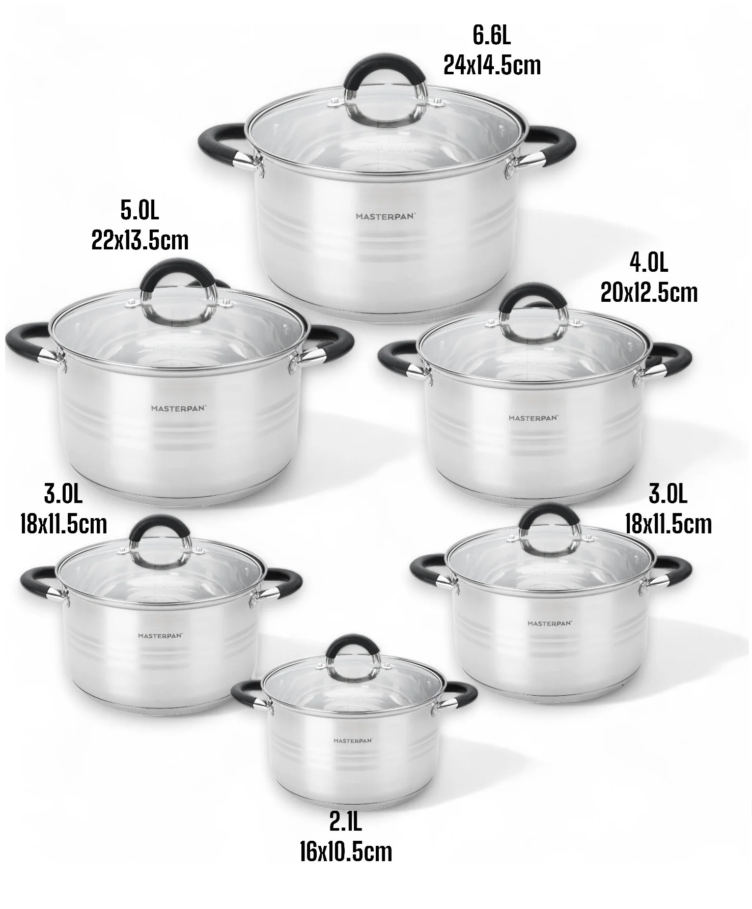 Sada hrnců nerezová ocel 12 ks.