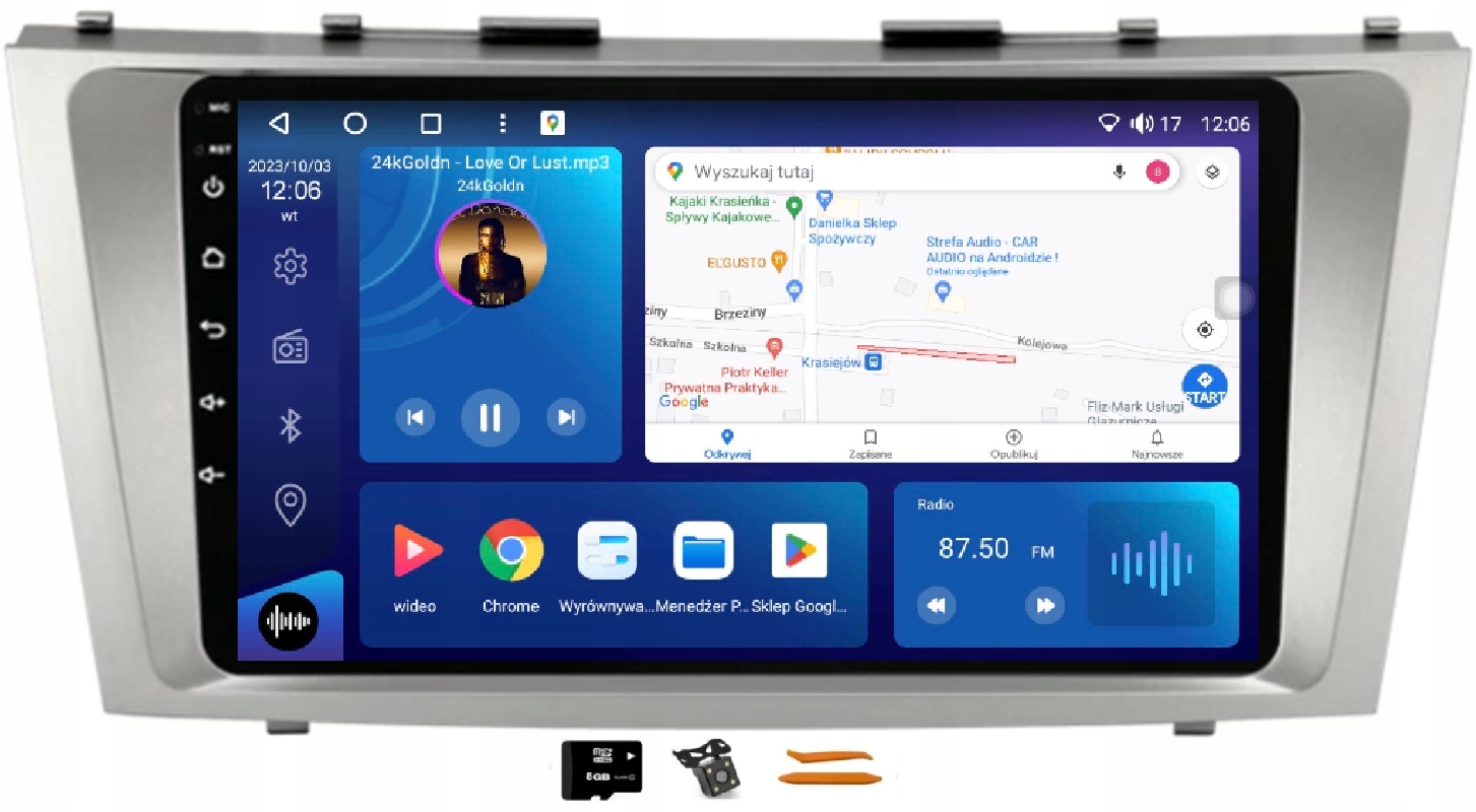 Rádio Android Navigácia VQ230 Qled Carplay Lte Gps Dsptoyota Camry 7 06-11