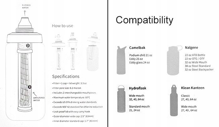 LifeStraw - Filtr do butelek na wodę Kod producenta 7640144283858