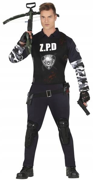 Kostým Specialista Agent Uniformovaný Policista Lovec Zombie Halloween L