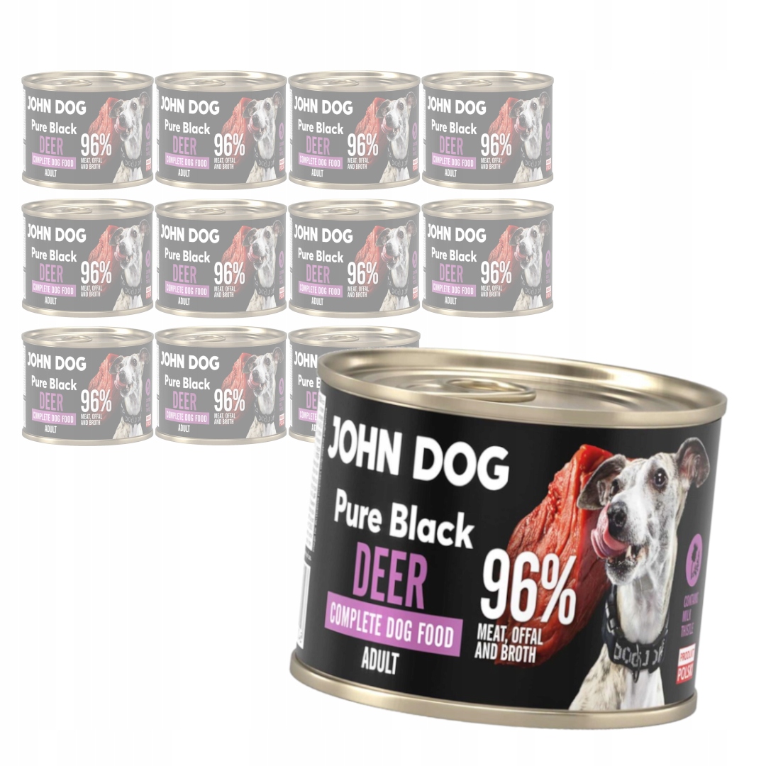 Levně John Dog Pure Black Deer Adult 12x200g Vlhké Krmivo pro psa s jelenem