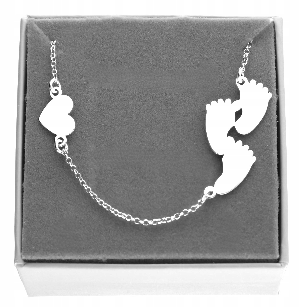 Náhrdelník s třemi dětskými nožičkami gravírování Stříbro 50 cm