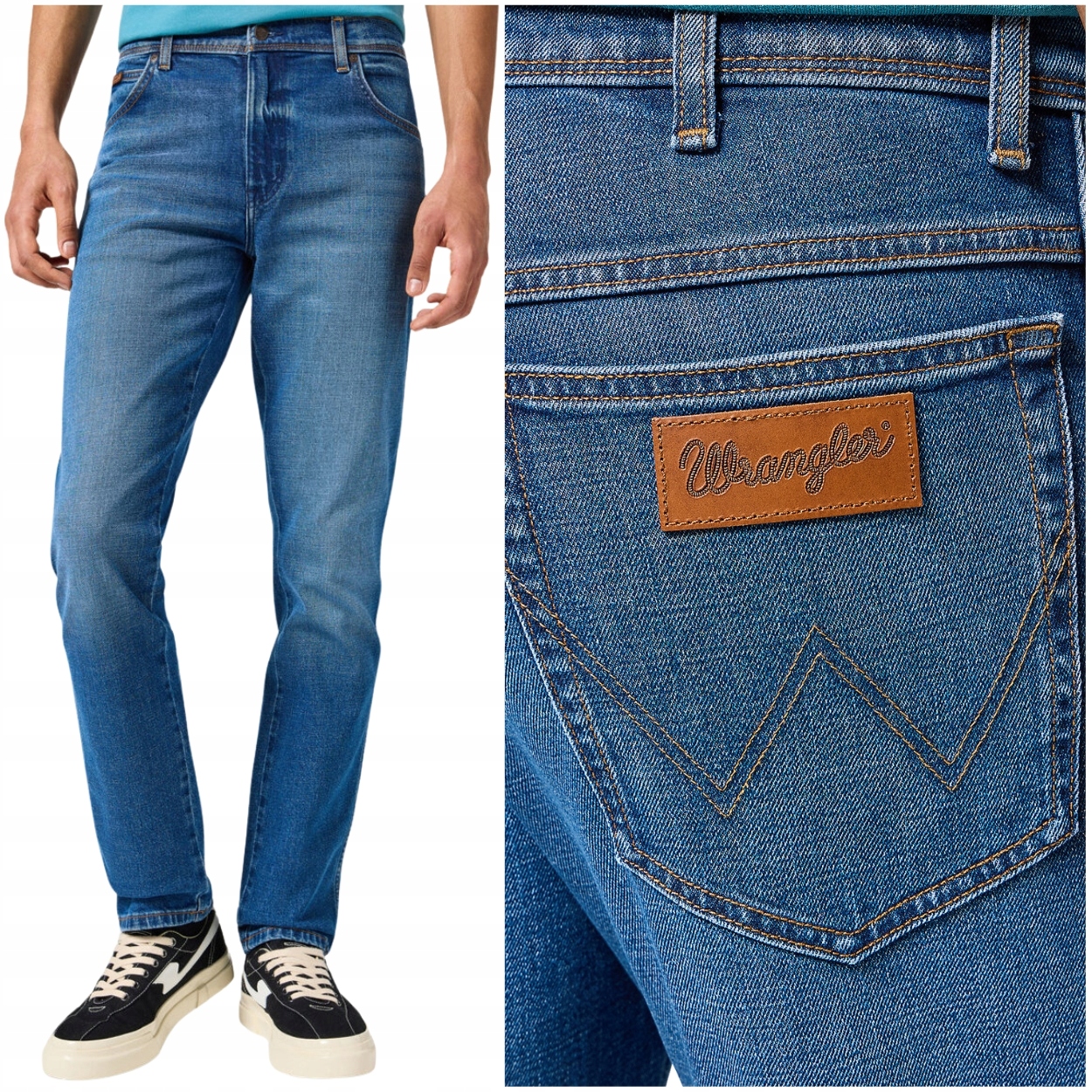 Wrangler Texas Slim Raindrop lehce přiléhavé džínové kalhoty W38 L32