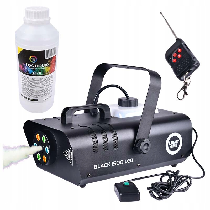 Výrobník Kouře, Mlha, Kouřový Stroj LIGHT4ME Black 1500 Led Kapalina