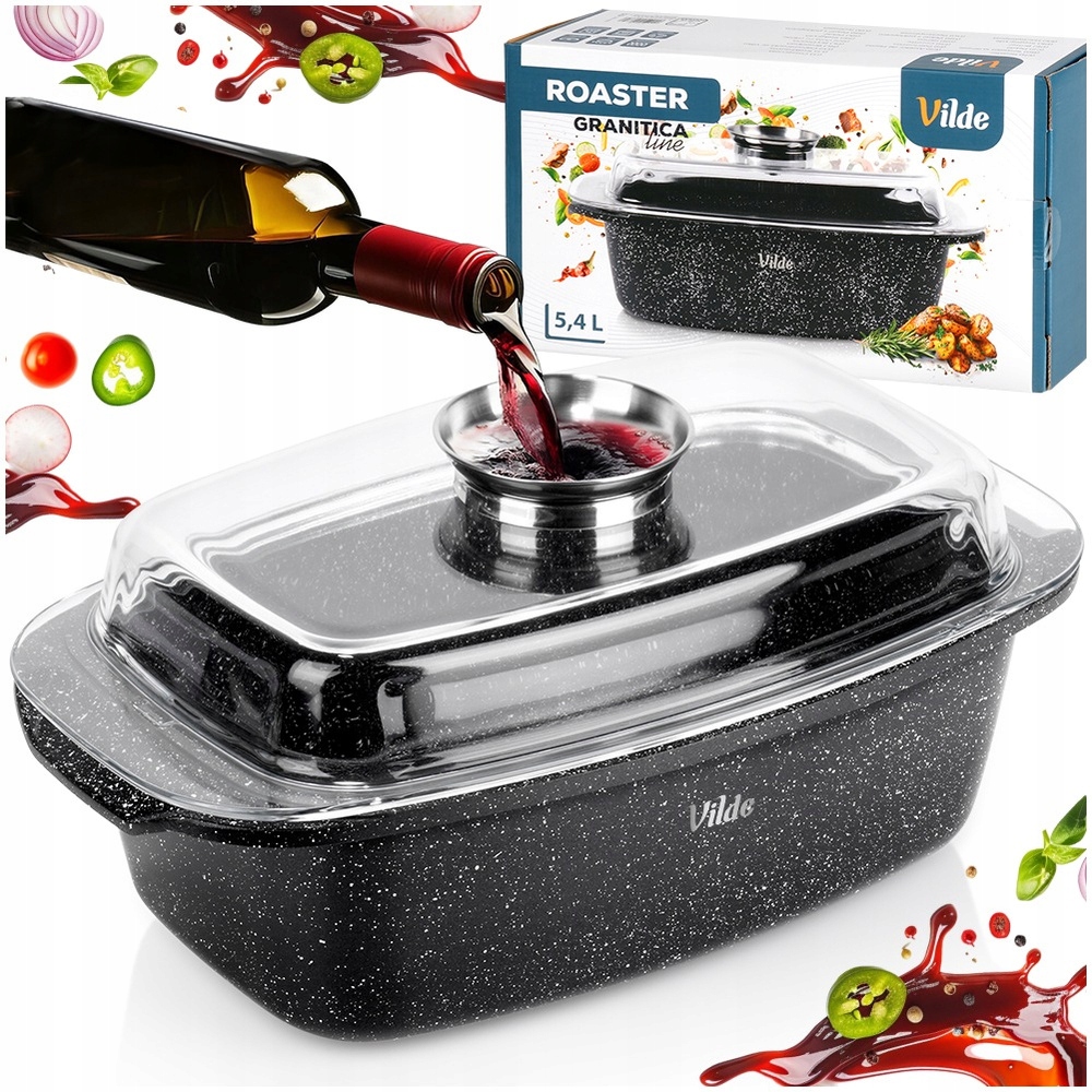 Pekáč Granitový pekáč hrnec s poklicí na pečení trouby 5,4 l
