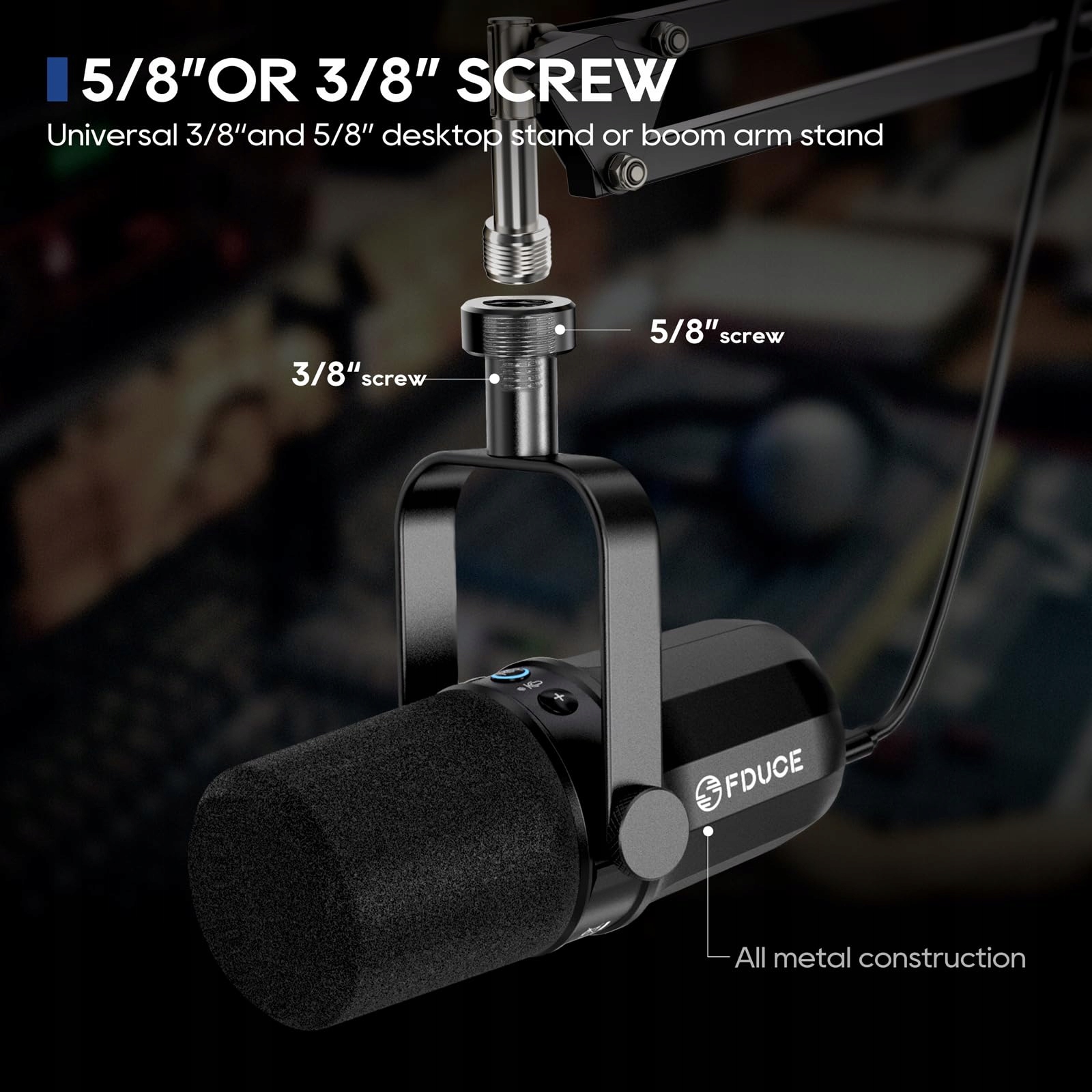 FDUCE SL40+ Mikrofon USB XLR Do Podcastów Gier i Streamingu — miniatura 7
