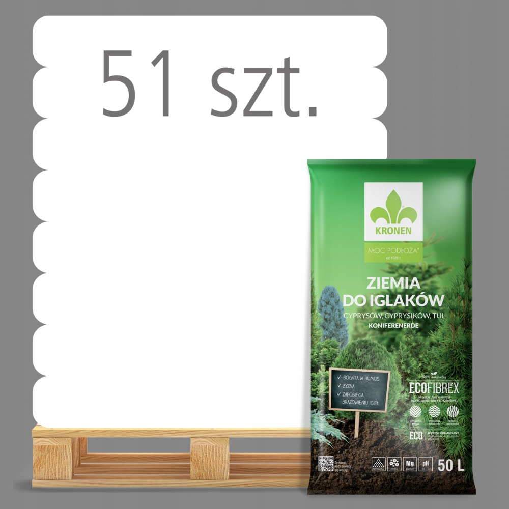 Kronen Podłoże Ziemia Do Iglaków 50L Paleta 51 Worków