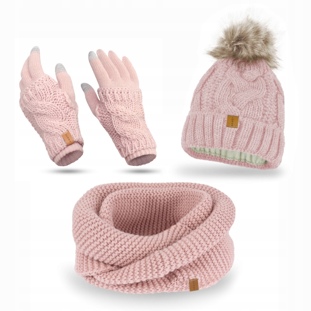 Nandy Dámská zimní souprava Čepice Nákrčník Rukavice Teplá sada na zimu