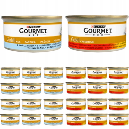 Levně Gourmet Gold mix chutí 24x85g hovězí tuňák