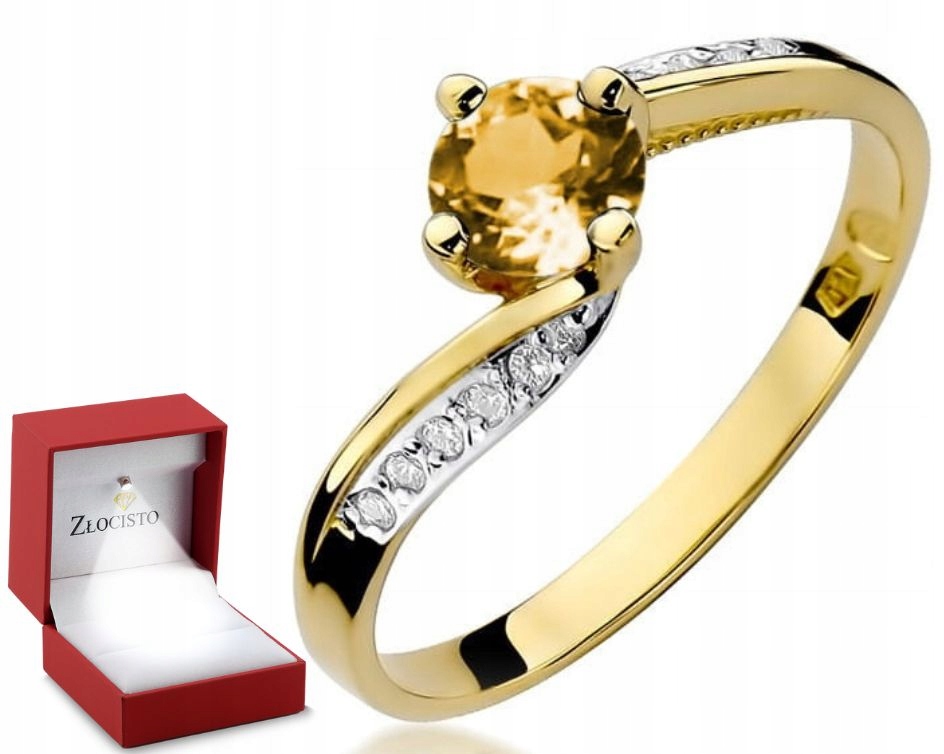 Prstýnek Citron Diamanty Gravírování Bonus 585