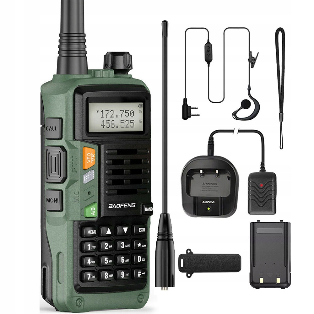 Radiotelefon Baofeng UV-S9 Plus Krótkofalówka Uhf Vhf 16Km IP45 Latarką Led