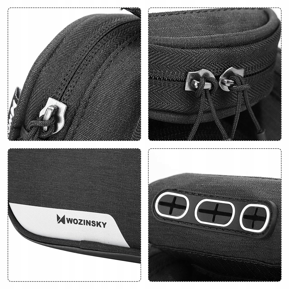 WOZINSKY SAKWA ROWEROWA NA RAMĘ TORBA NA ROWER POKROWIEC NA TELEFON 1,5L Materiał dominujący poliester