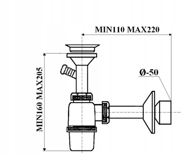 SYFON odpływ UMYWALKI z wyjściem na PRALKĘ Ø50/32 EAN (GTIN) 5905261501202