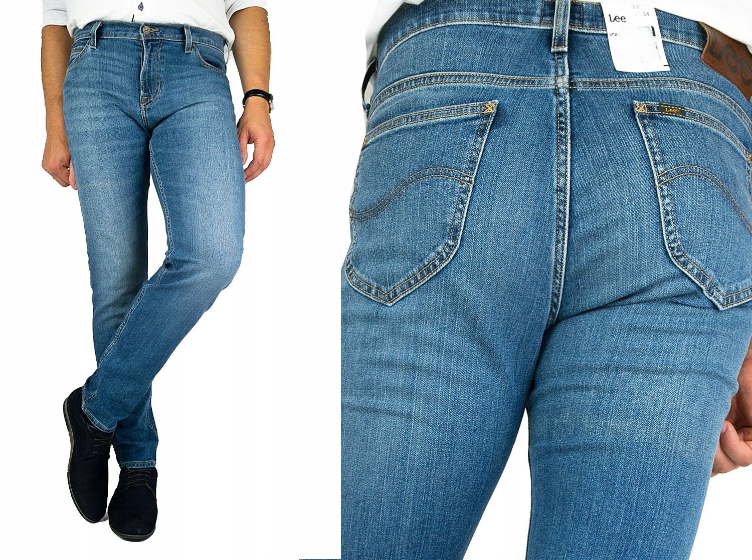 Lee Rider kalhoty džínové slim fit Zip Fly W36 L32