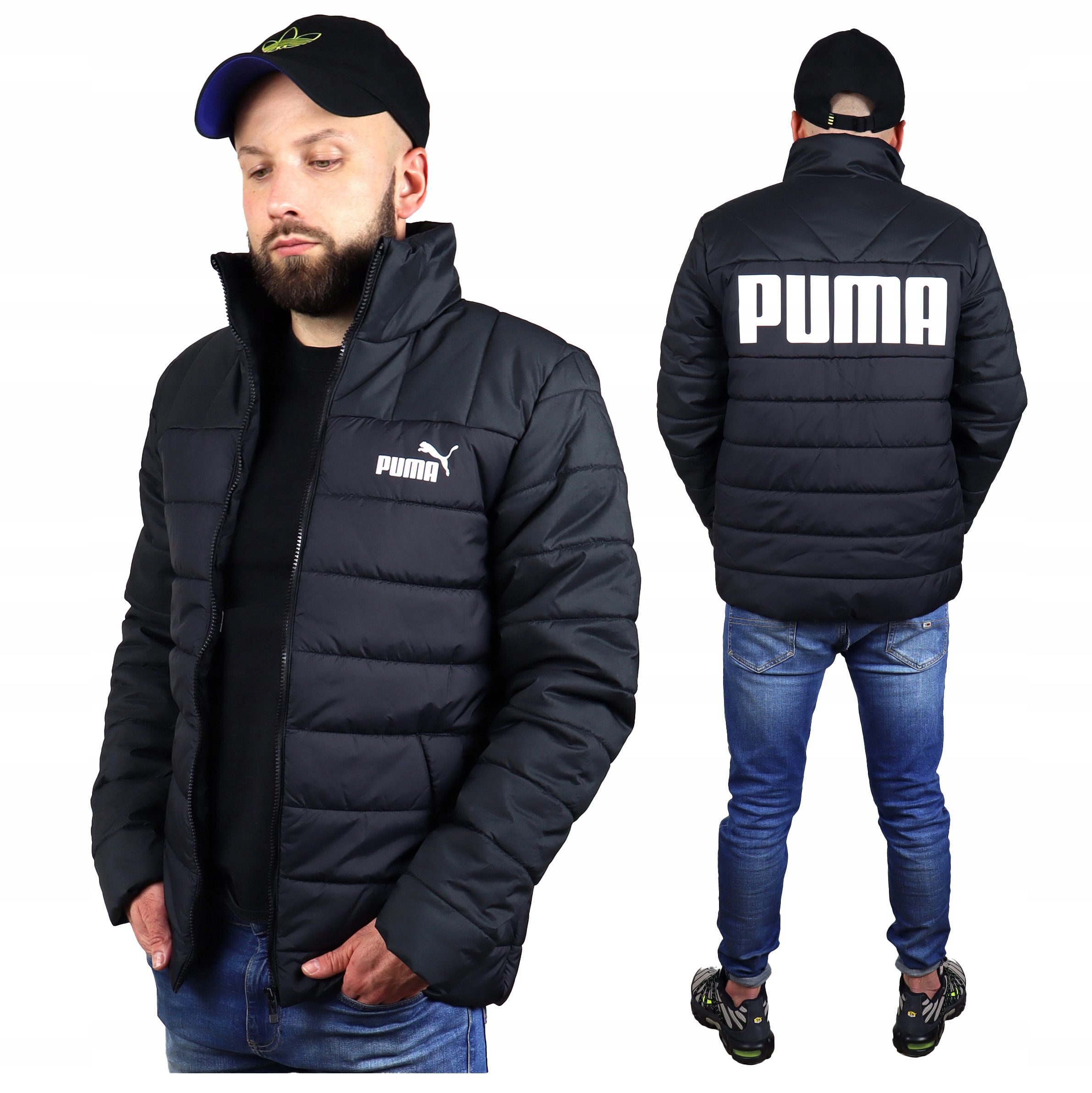 Puma Zimní Teplá pánská sportovní bunda Hrubá Černá péřová do školy