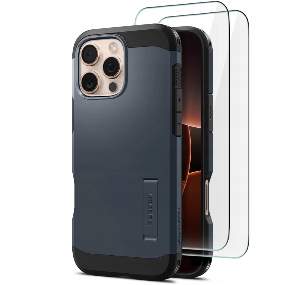 Spigen Pancerne Etui Z Podstawką Magsafe Do Iphone 16 Pro Max 2-PAK Szkło