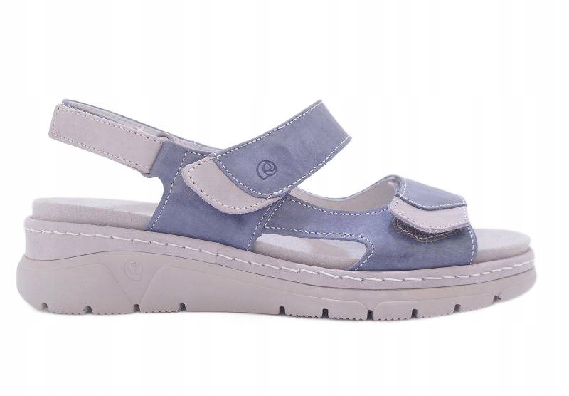 Pohodlné dámské sandály na suchý zip modré Suave 710134, velikost vel.
