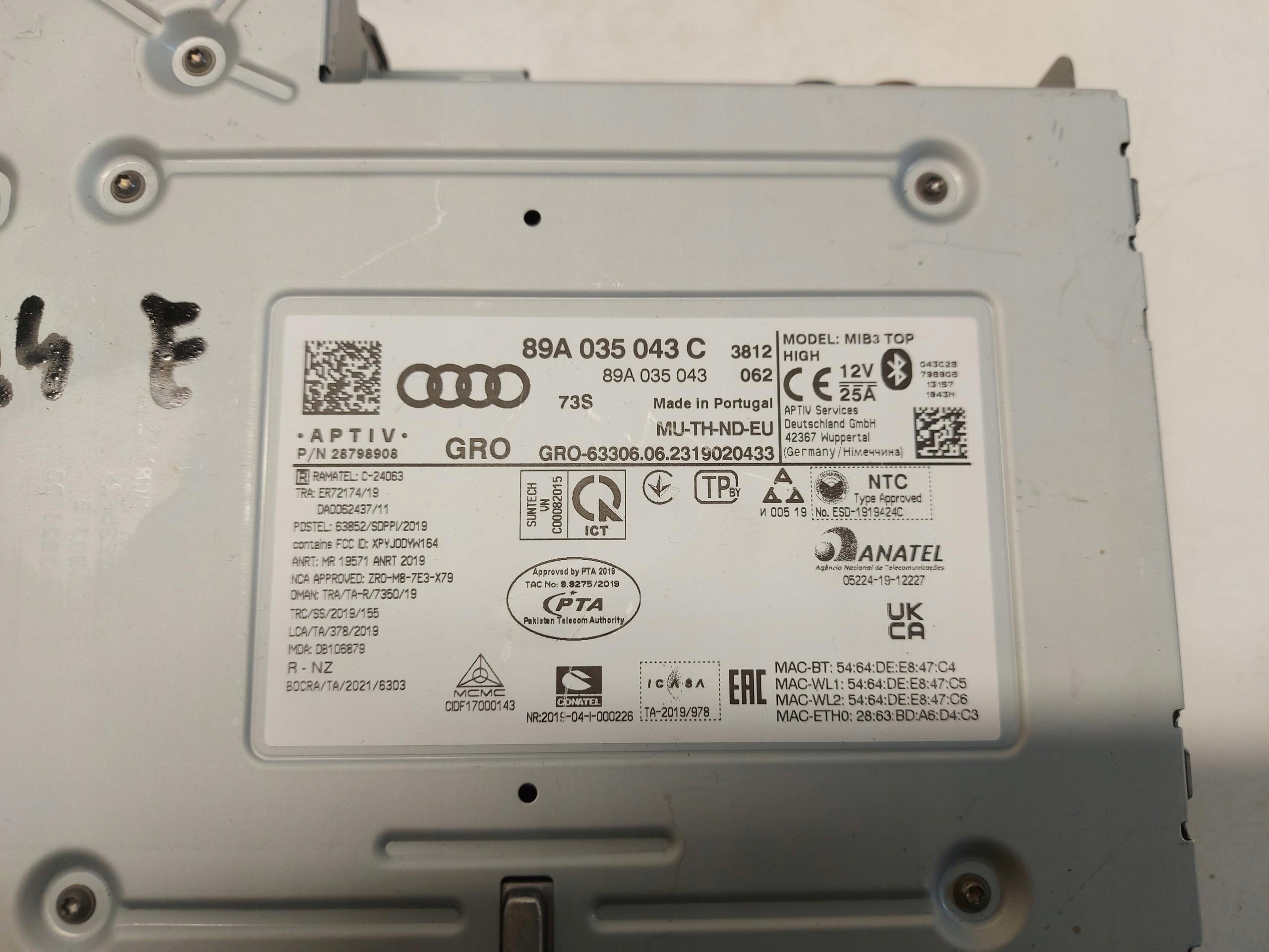 Audi Q4 E-TRON 89A 89E modulo STERUJACY 89A035043C online